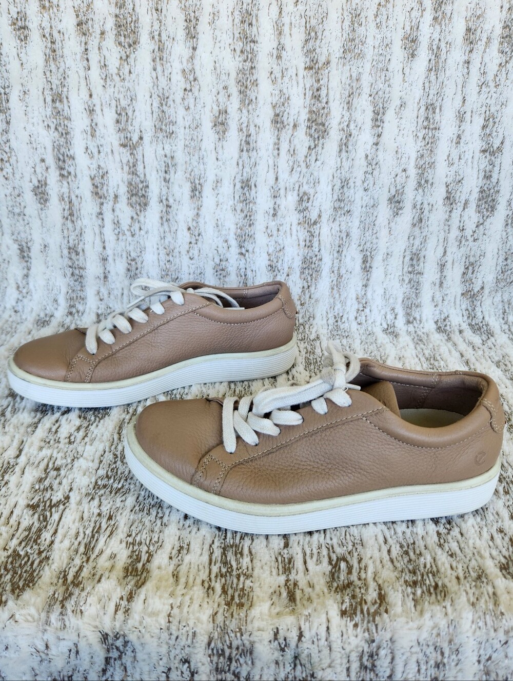 Ecco "Soft 60" Leather Sneakers Nude Tan Low Lace-up | Women's Size US 8 / 39 - Picture 6 of 12